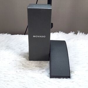 Movado Box Original Vintage Leather Gray Used + Box Outer